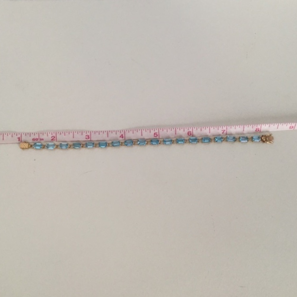 10k BLUE TOPAZ BRACELET - Picture 2 of 4